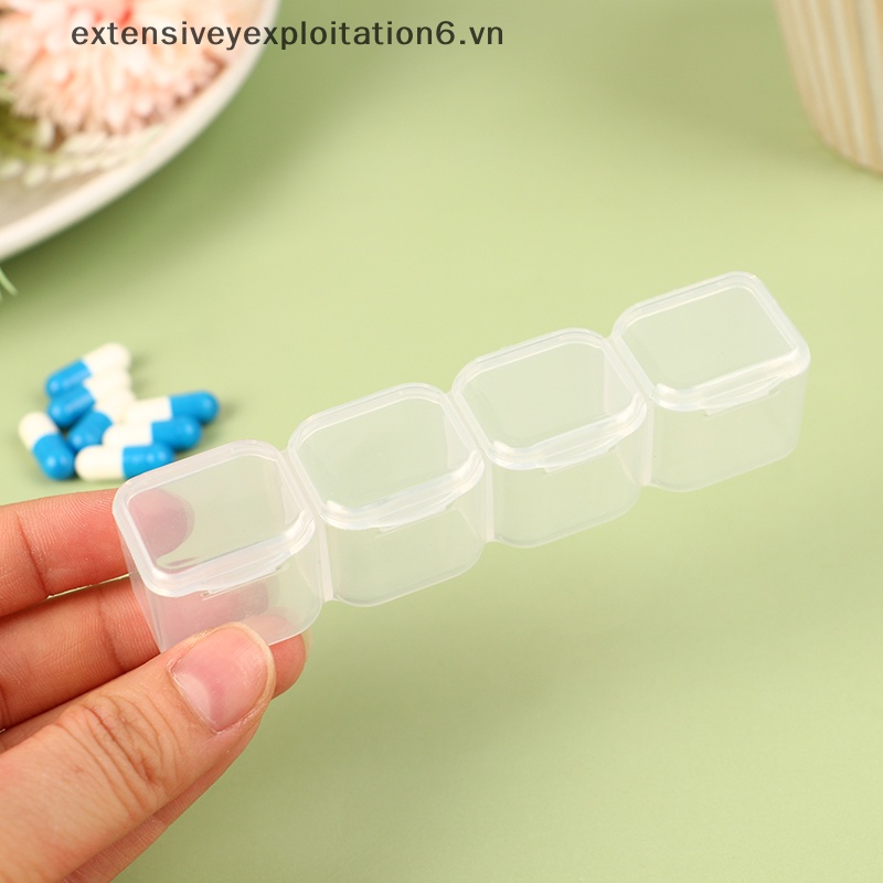 Hộp Đựng Thuốc Viên 4 Ngăn Trong Suốt Tiện Dụng