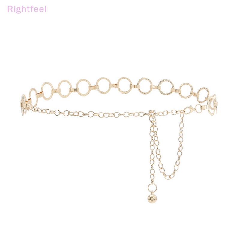 Thắt Lưng Dây Xích Tròn Bằng Kim Loại Màu Vàng Đồng Trang Trí Đầm / Đầm Nữ Mới