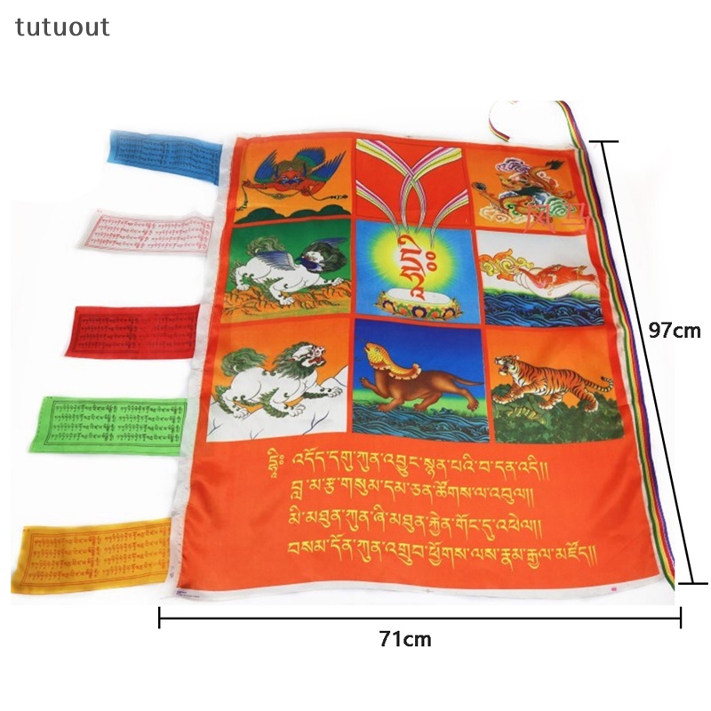 Cờ Lụa Treo Tường Trang Trí Phong Cách Phật Giáo Tây Tạng