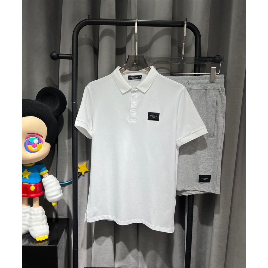 Áo Thun polo D0LCE & Gaba Tay Ngắn Thêu logo Chất Liệu cotton Size S-4XL Cho Nam