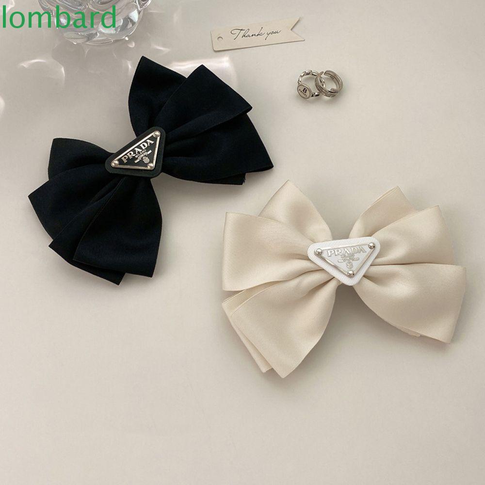 LOMBARD Kẹp Tóc Hình Nơ In Chữ Phong Cách Vintage Cho Nữ