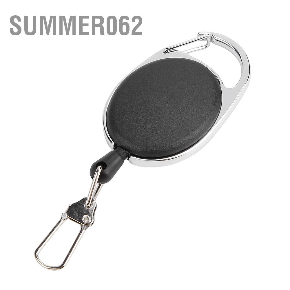 Summer062 Dây nylon 60cm Móc chìa khóa có thể thu vào kéo dài chống mất móc