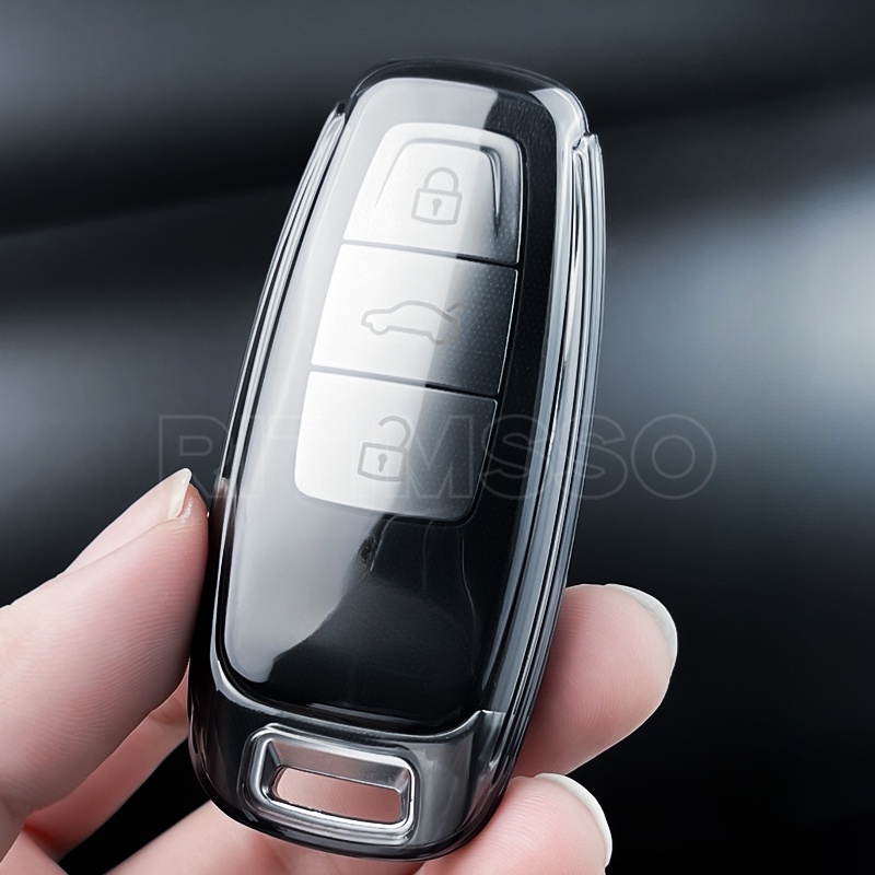 Ốp Chìa Khóa Điều Khiển Từ Xa Bằng TPU Mềm Cho Audi A3 A4 B9 A6 C8 A7 S7 4K A8 D5 S8 Q7 Q8 SQ8 E-tron 2018 2019 2020 2021
