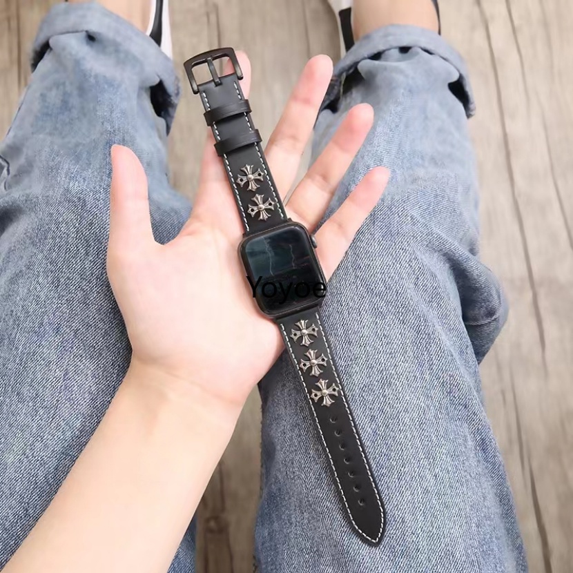 Dây Đeo Thay Thế Bằng Da Đính Đinh Tán Phong Cách Punk Cho Apple Watch Ultra 8 7 45 / 42 / 44 / 49mm 38 / 40 / 41mm 6 SE 5 4 3 2