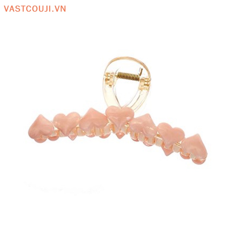 Kẹp Tóc Dạng Thạch Hình Trái Tim Lớn Phong Cách VASTJI Cổ Điển Thời Trang Mùa Hè Dành Cho Bạn Gái VN