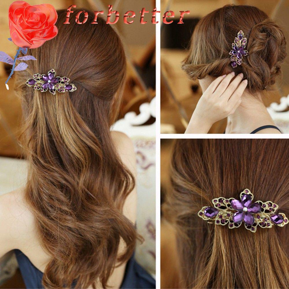 FORBETTER Kẹp Tóc Hình Vương Miện Đính Đá Lấp Lánh Thời Trang Cho Nữ