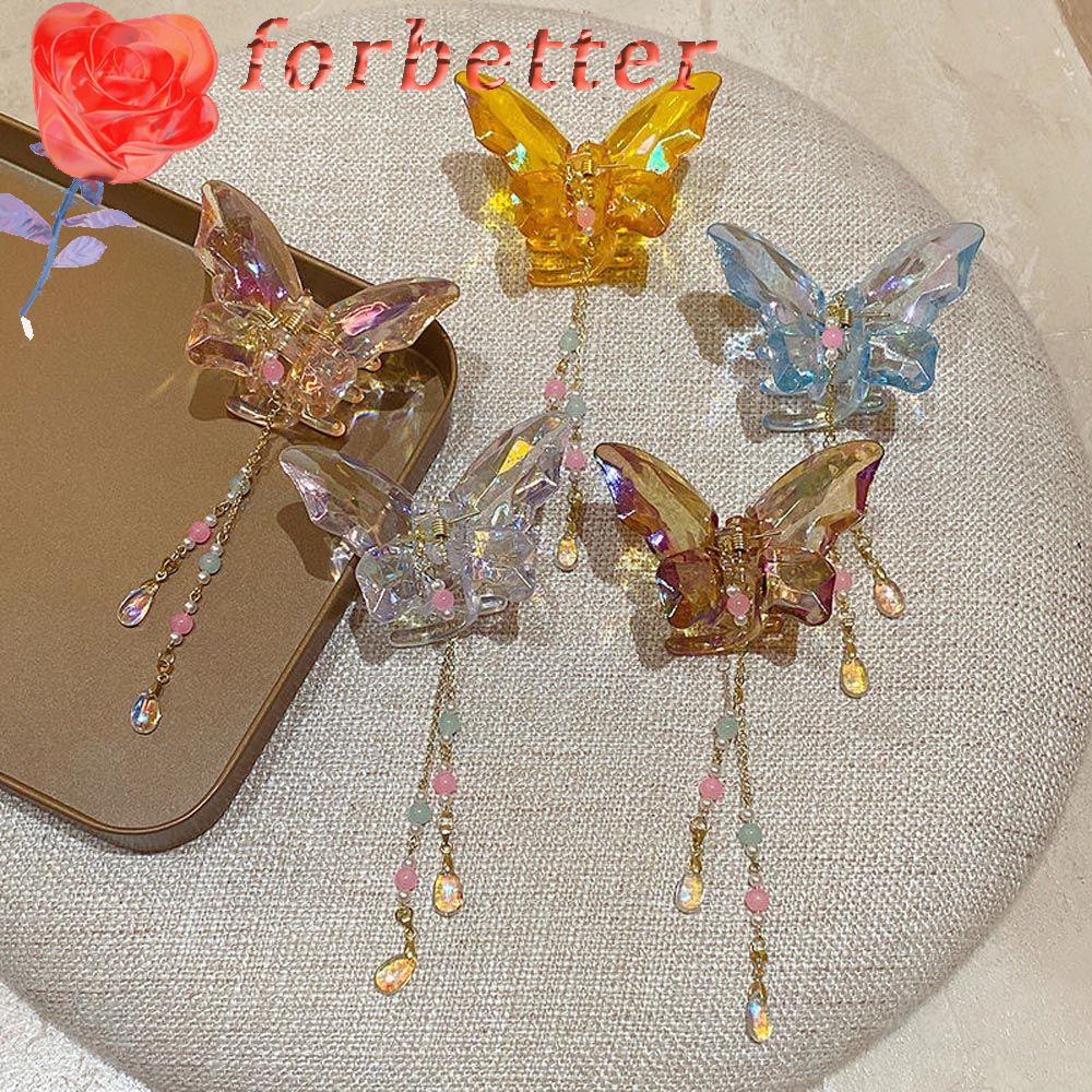 FORBETTER Kẹp Càng Cua Cá Mập Đính Hạt Thanh Lịch Cho Nữ