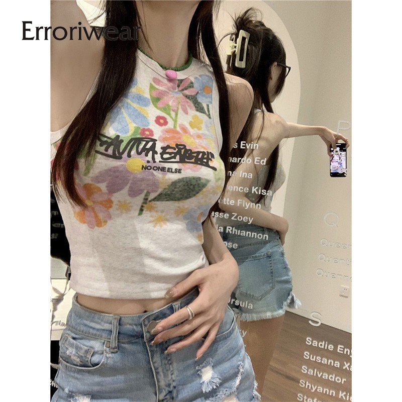 Áo sát nách nữ Erroriwear in hoa nhiều màu sắc thời trang 2023 cho nữ
