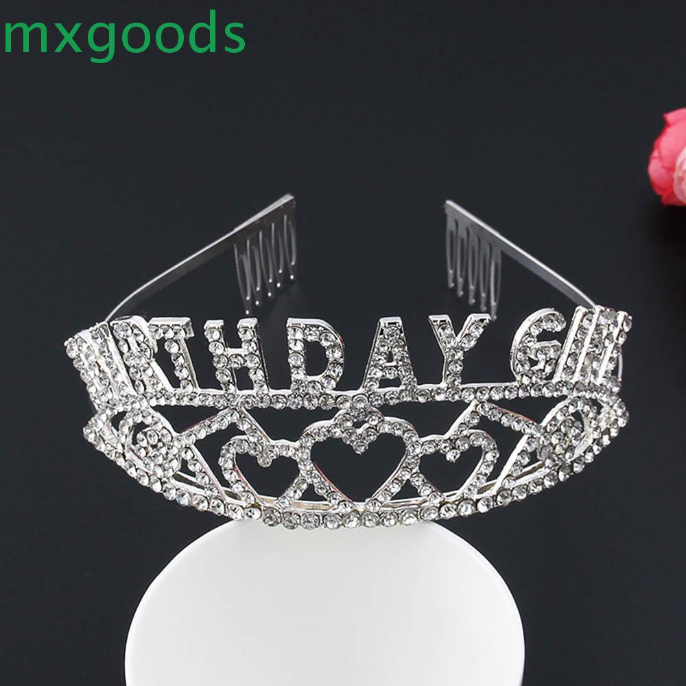 MXGOODS Băng Đô Cài Tóc Hình Vương Miện Có Đính Đá Cho Nữ