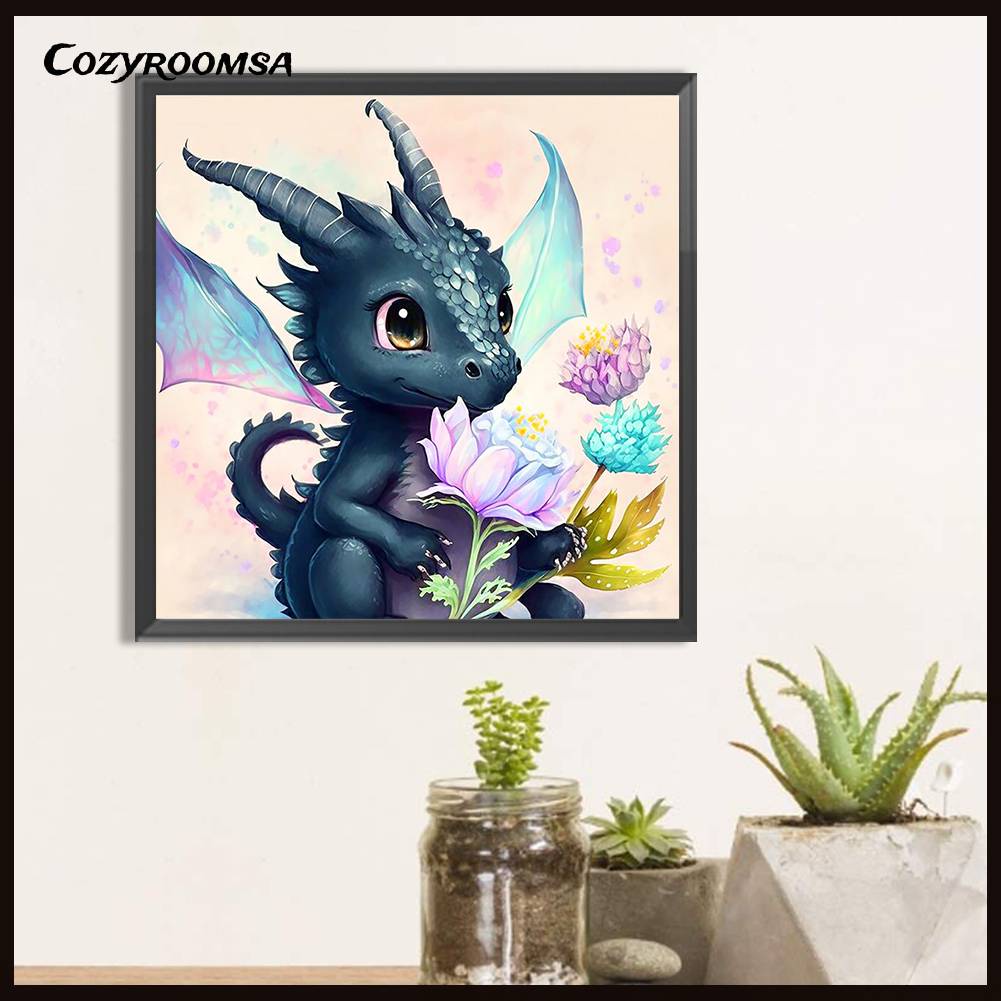 Bộ Tranh Đính Đá 5D Họa Tiết Động Vật / Hoa Lá Độc Đáo DIY Dùng Trang Trí