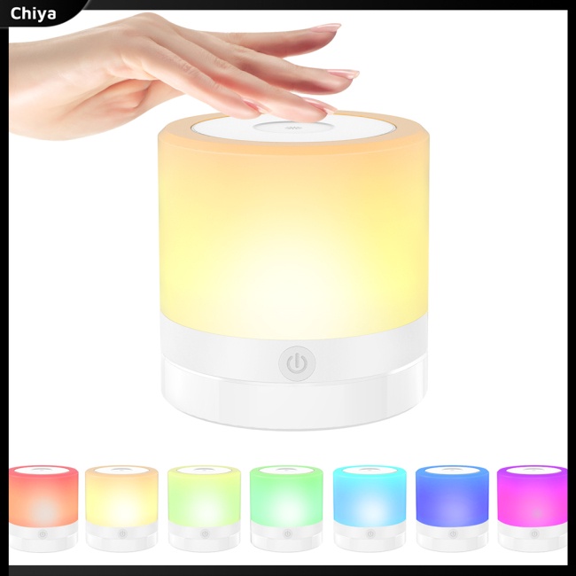 Đèn Ngủ Để Bàn Cảm Ứng Thay Đổi Màu Sắc Sạc Nhanh USB Dành Cho Trẻ Em