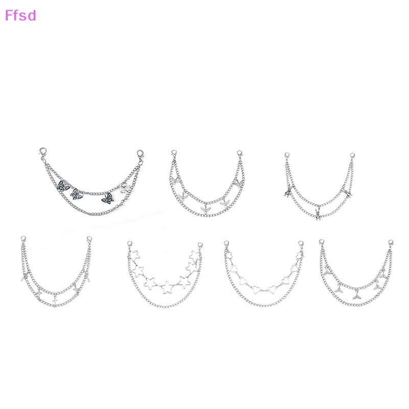 {Ffsd} Dây Xích Kim Loại Nhiều Lớp Mặt Hình Thỏ Ngôi Sao Năm Cánh Phụ Kiện Túi Xách Đeo Vai DIY Bán Chạy *
