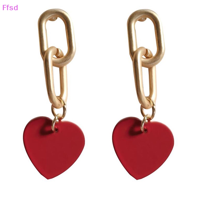 {Ffsd} Khuyên Tai Đinh Tán Hình Nơ Trái Tim Đỏ Thời Trang Ngọt Ngào Quà Tặng Ngọt Ngào Cho Nữ