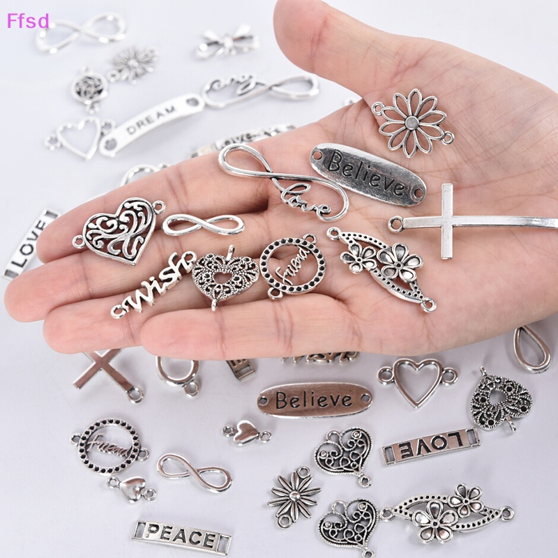 Bộ 50 Mặt Dây Chuyền Khắc Chữ Thập Vô Cực Kiểu Cổ Điển DIY