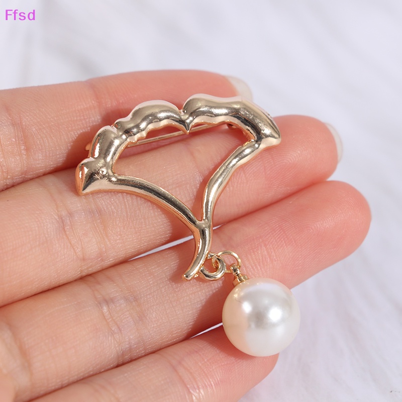 {Ffsd} Trâm Cài Áo Khoác Cardigan Sweater Dây Xích Đính Ngọc Trai Dễ Thương Thời Trang Bán Chạy