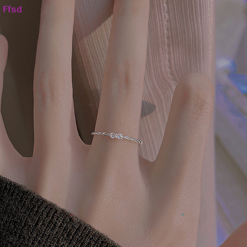 {Ffsd} Nhẫn Đính Hôn Bạc Zircon Pha Lê Lấp Lánh Thời Trang Mới Cho Nữ