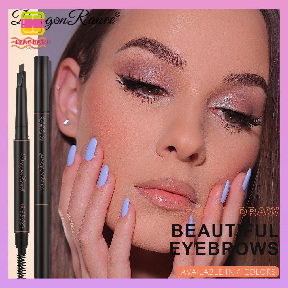 DIACHAVN Bút Kẻ Lông Mày 4 Màu Tự Nhiên Kèm Cọ Trang Điểm Cho Nữ