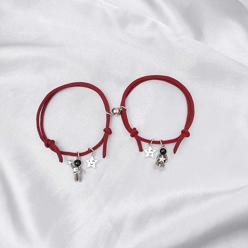 Ygt Set 2 Vòng Tay Nam Châm Đơn Giản Nhiều Lớp Hình Phi Hành Gia Có Thể Điều Chỉnh Làm Quà Tặ