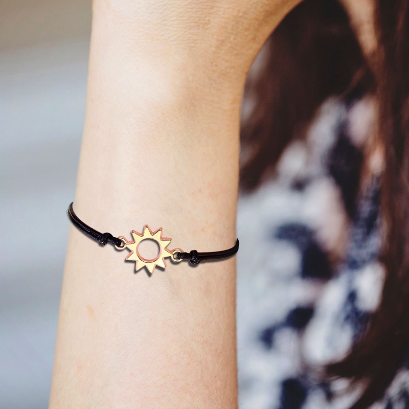 Bộ 2 Vòng Tay Dây Bện Mặt Trời Mặt Trăng Ngôi Sao Trái Tim Cho Cặp Đôi
