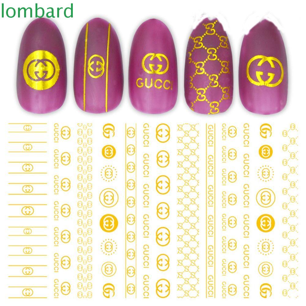 LOMBARD Miếng Dán Trang Trí Móng Tay Màu Bạc Phong Cách Pháp DIY