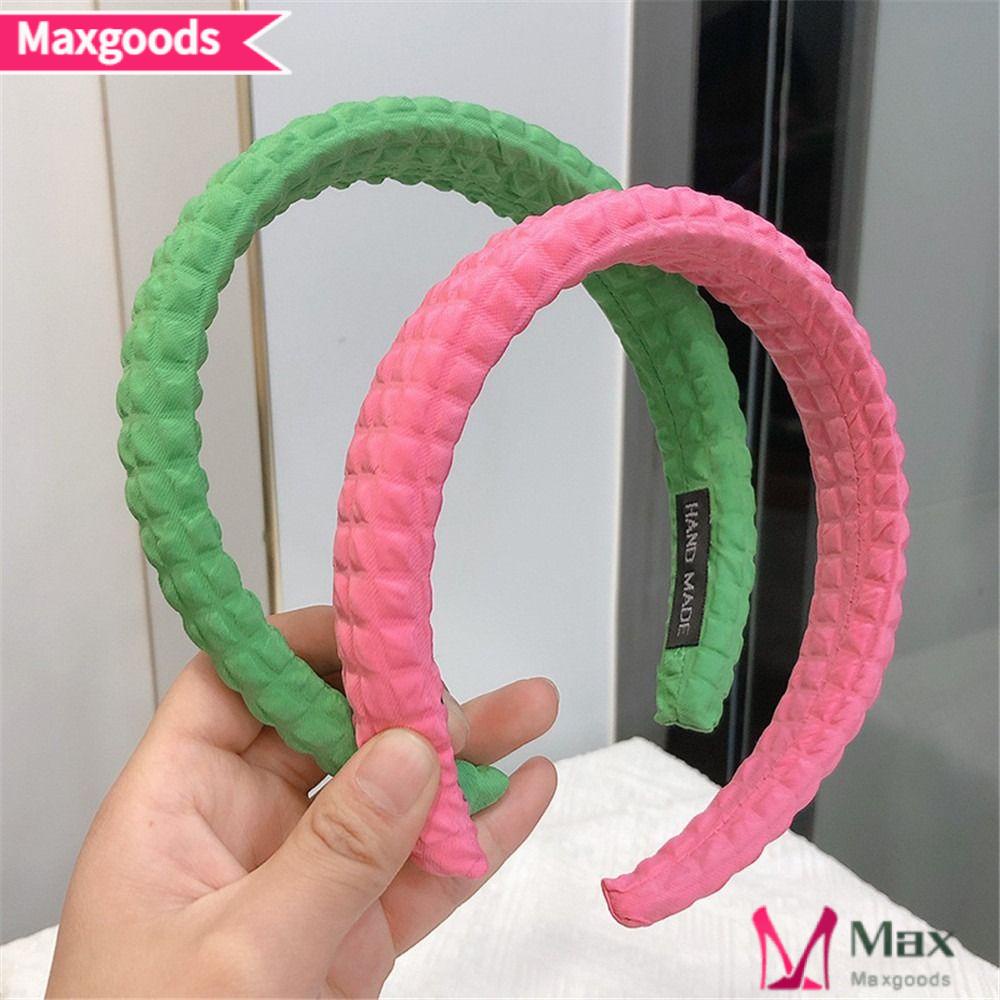 MAXG Băng Đô Bằng Xốp Màu Trơn Không Trơn Dùng Rửa Mặt / Spa Cho Nữ