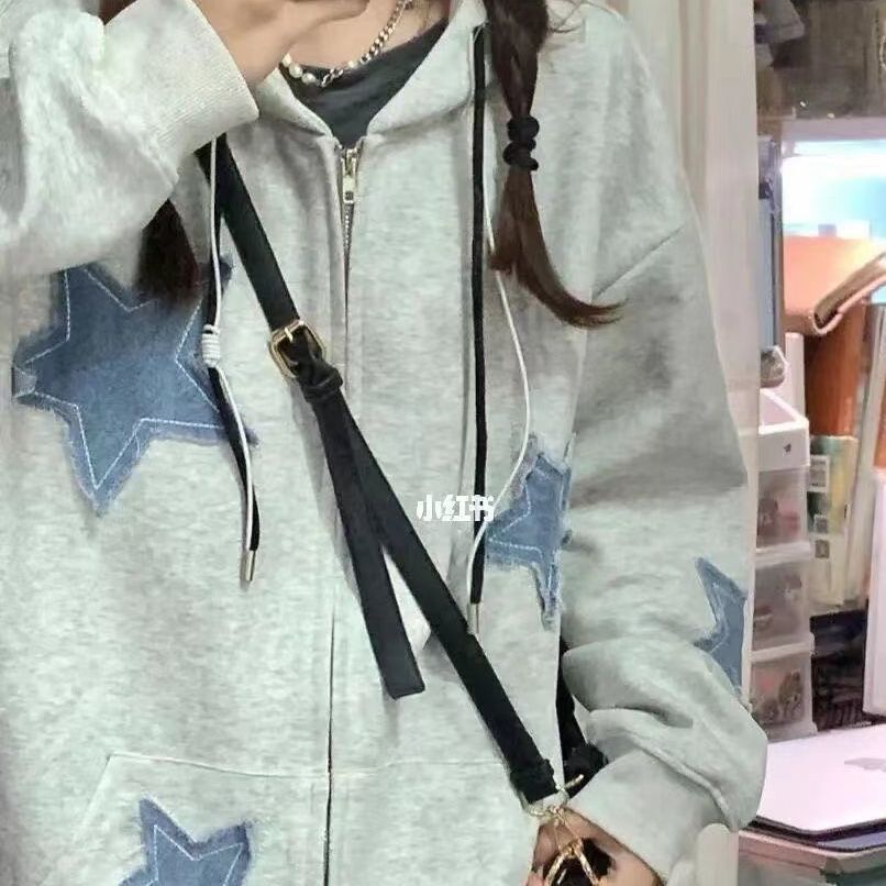 Áo Khoác Khóa Kéo Có Mũ Trùm Phong Cách Hàn Quốc Cổ Điển Mới Cho Nữ