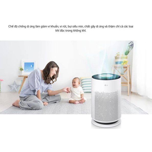 Máy Lọc Không Khí LG PURICARE 360 HIT AS60GHWG0, Công Nghệ Ionizer, Khử Khuẩn, Cho Phòng 60M2, Nhập Hàn, BH 12 Tháng