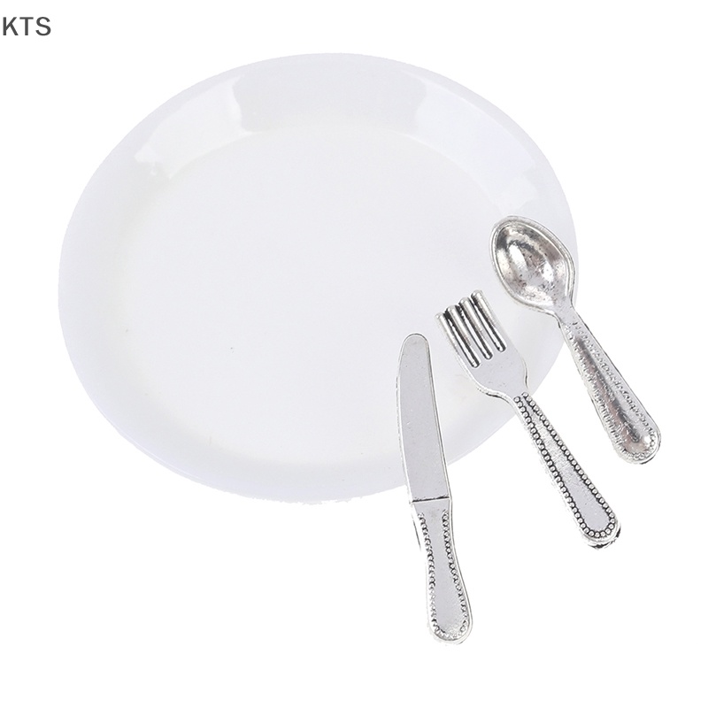 Set 4 Chén Đĩa Bằng Nhựa Xinh Xắn Dùng Để Trang Trí Nhà Búp Bê