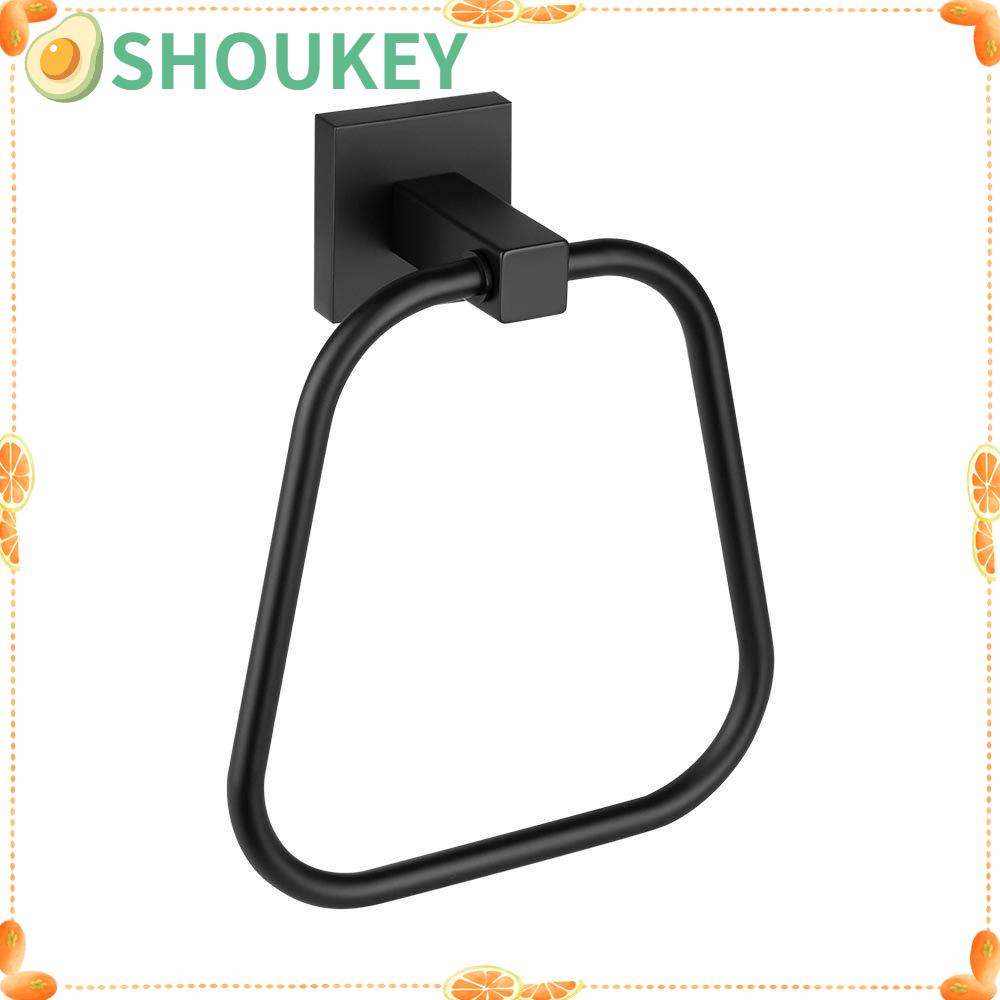 SHOUKEY Giá Treo Khăn Bằng Thép Không Gỉ Hình Vuông Màu Đen Nhám Chịu Được Sức Nặng Cho Nhà Bếp Nhà Tắm