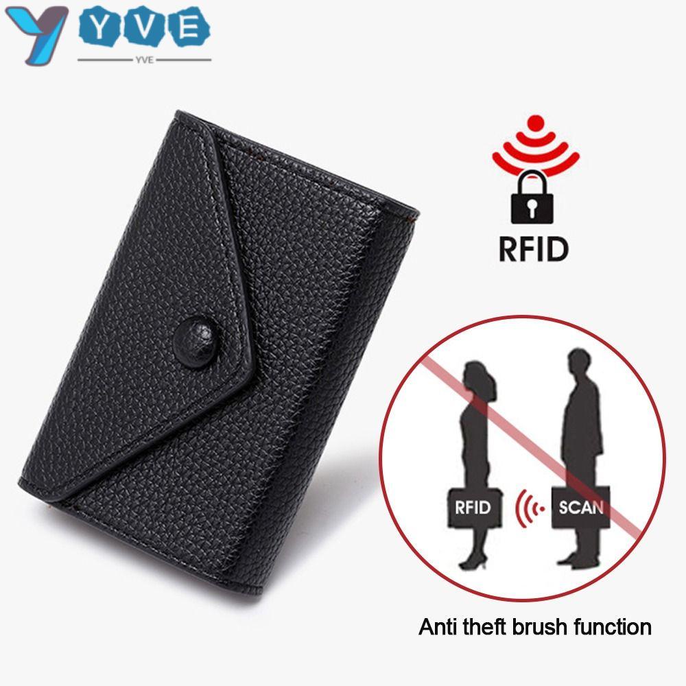 YVE Ví Da Đựng Thẻ Tín Dụng RFID Chống Trộm Kích Thước Nhỏ Gọn Dành Cho Nam Và Nữ