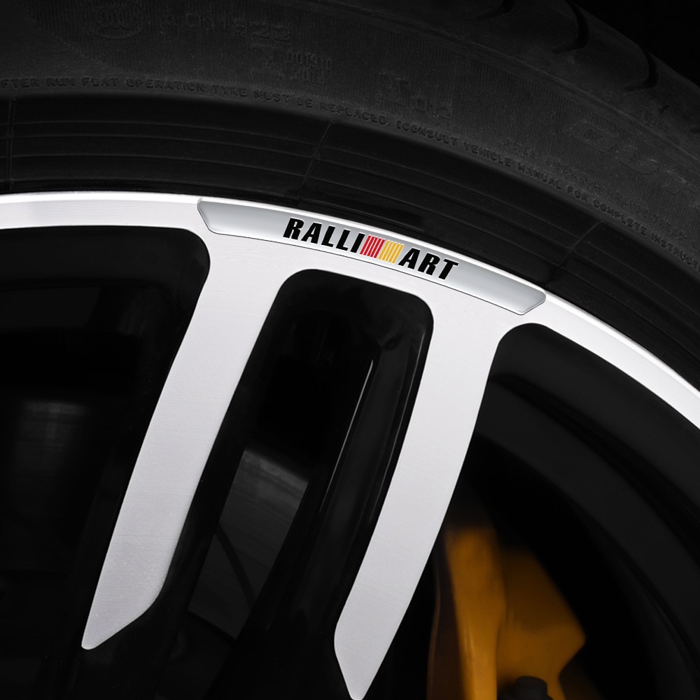 Set 4 Miếng Dán Trang Trí Vành Bánh Xe Hơi Mitsubishi Lancer EX Outlander ASX