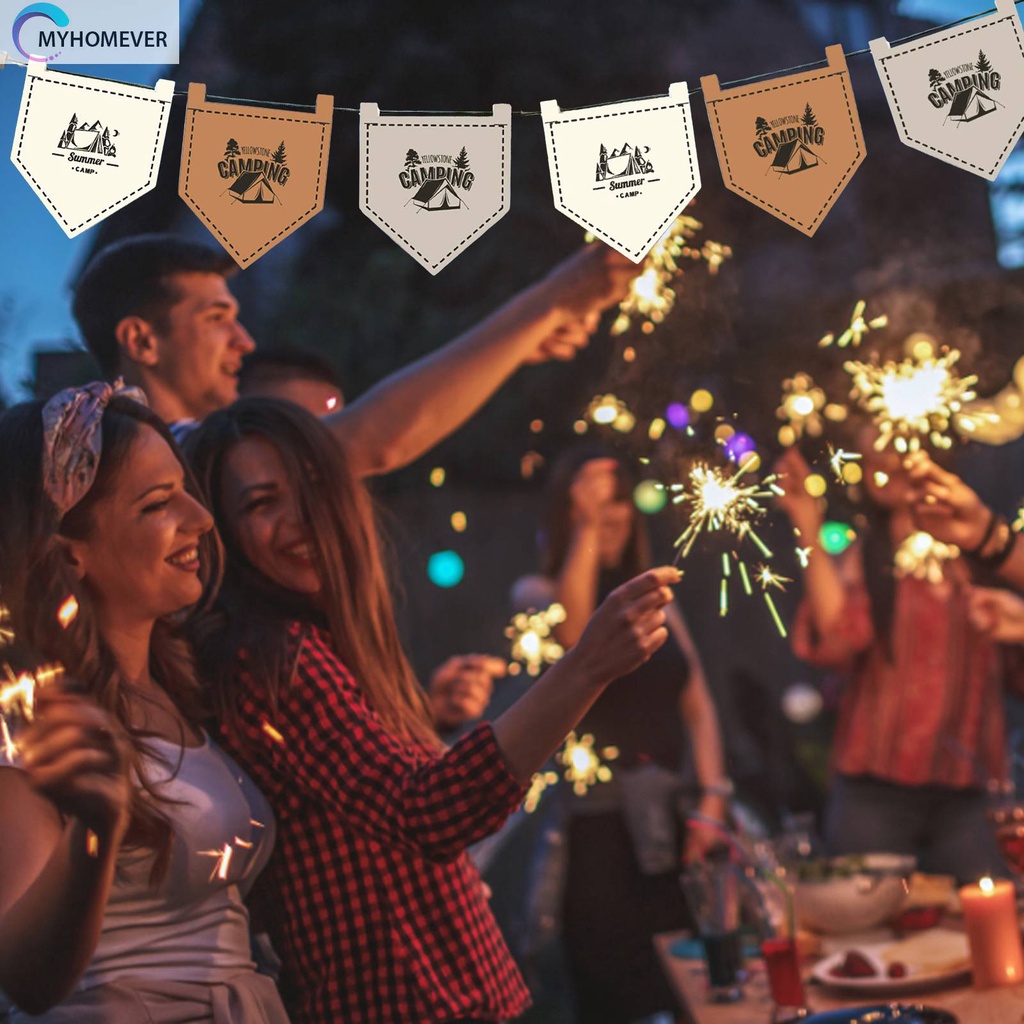 Bộ 12 Lá Cờ Treo Cắm Trại Có Thể Điều Chỉnh Độ Dài Tiện Dụng