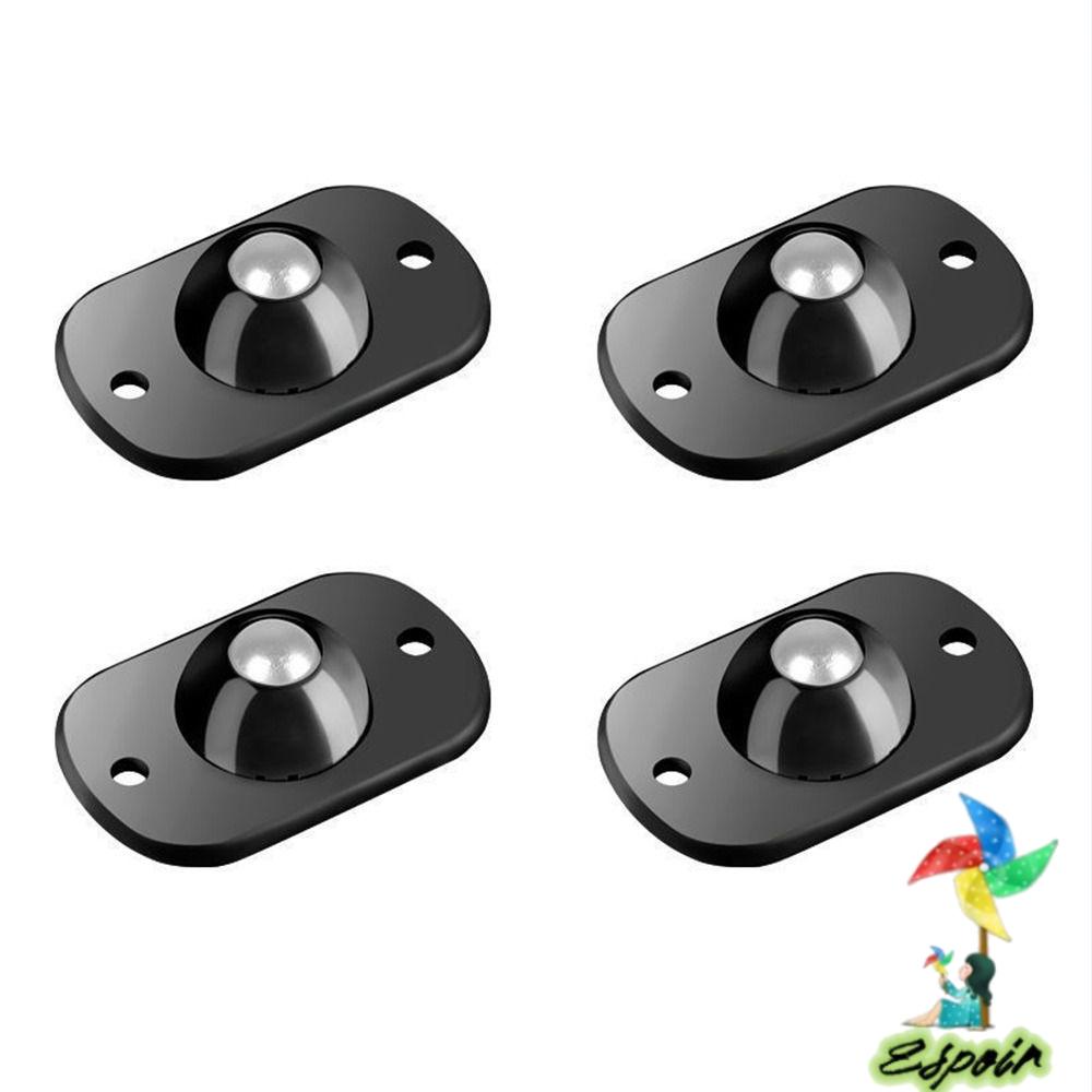 ESPO Bộ 4 Bánh Xe Ròng Rọc Xoay 360 Độ Bằng Thép Không Gỉ Màu Đen Cho Thùng Rác