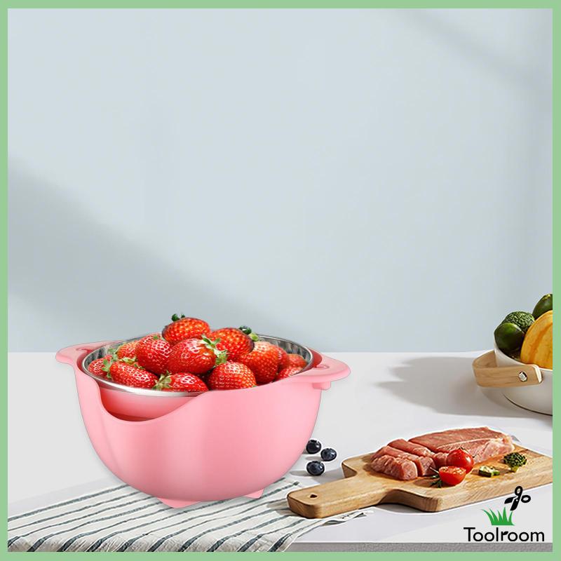 Rổ Hai Lớp Sức Chứa Lớn Để Ráo Nước Rau Củ Quả Tiện Dụng