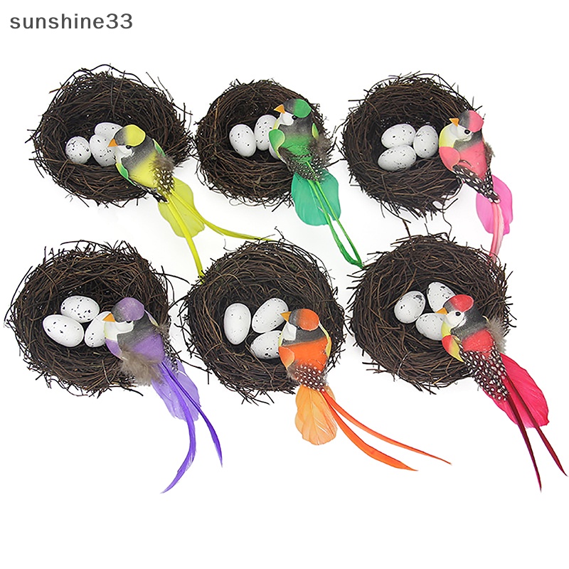 1 Bộ Mô Hình Chim Giả 13cm Trang Trí Sân Vườn