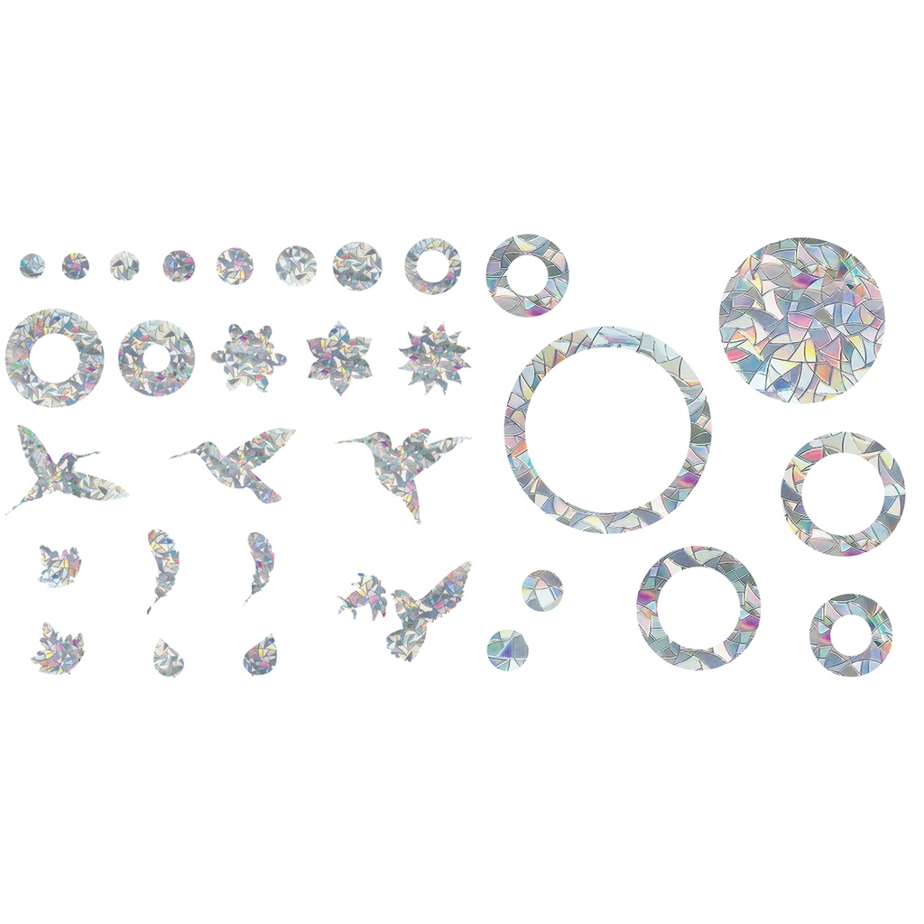 Bộ 2 Tấm Đề Can Dán Cửa Kính Hình Lông Vũ / Chim Ruồi / Lá / Lông Vũ Độc Đáo Trang Trí Phòng Khách