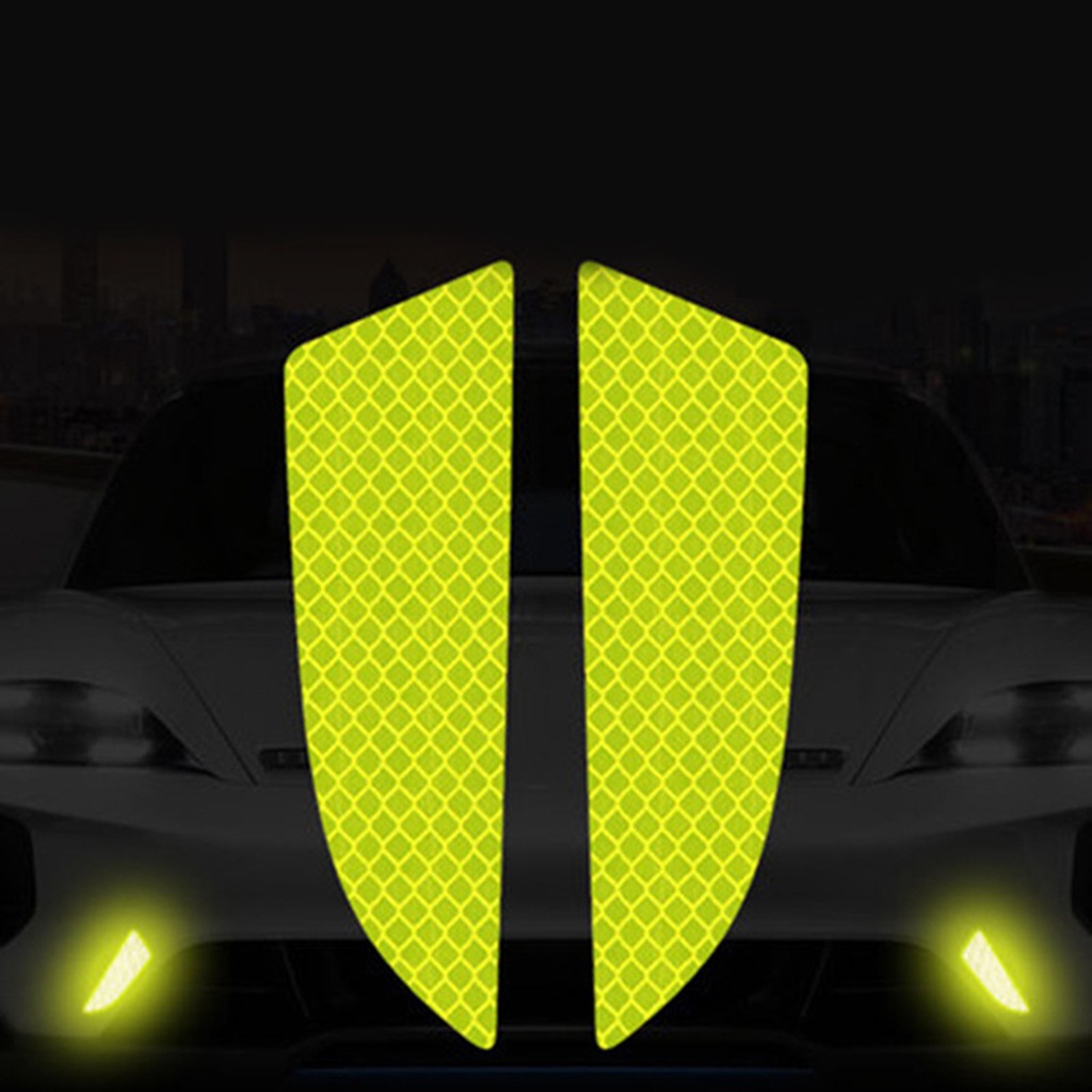 Bộ 2 Miếng Dán Phản Quang Tự Dính Chống Va Chạm Chống Thấm Nước Trang Trí Xe Hơi