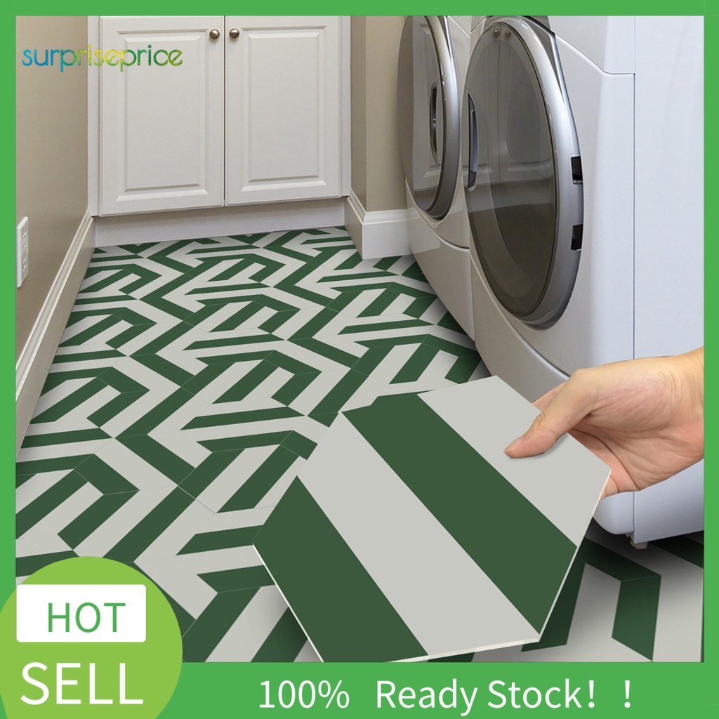 Bộ 5 Miếng Dán Sàn Nhà Họa Tiết Kẻ Sọc / Hình Lục Giác Bằng Xốp Dày Dặn Độc Đáo Trang Trí Nhà Cửa DIY