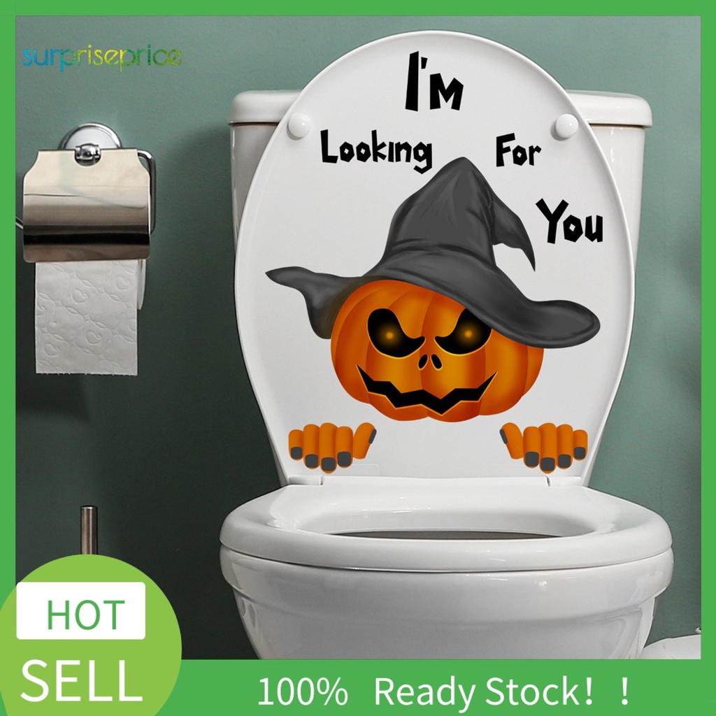 Miếng Dán Toilet In Chữ I 'M Looking For You Creepy Bằng PVC Chống Thấm Nước Độc Đáo Trang Trí Nhà Tắm / Tiệc Halloween
