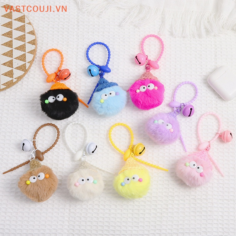 Móc Khóa Quả Cầu Lông Xù Hoạt Hình VASTJI Dễ Thương Dành Cho Nữ