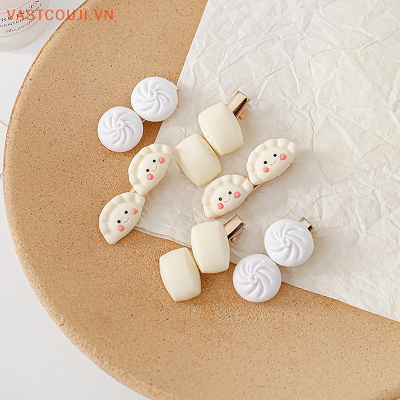 Kẹp Tóc Hình Bánh Quy Bằng Acrylic In Họa Tiết Hoạt Hình Dễ Thương