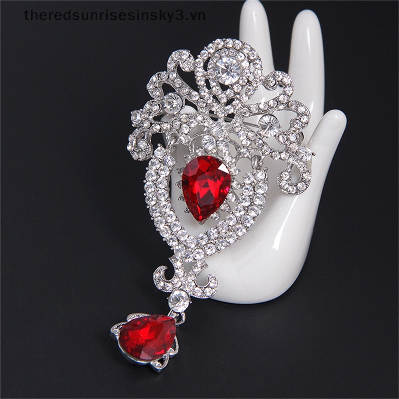 # # Ghim Cài Áo Hình Hoa Lớn Bằng Bạc Đính Kim Cương Giả Thời Trang Dành Cho Cô Dâu Trong Tiệc Cưới