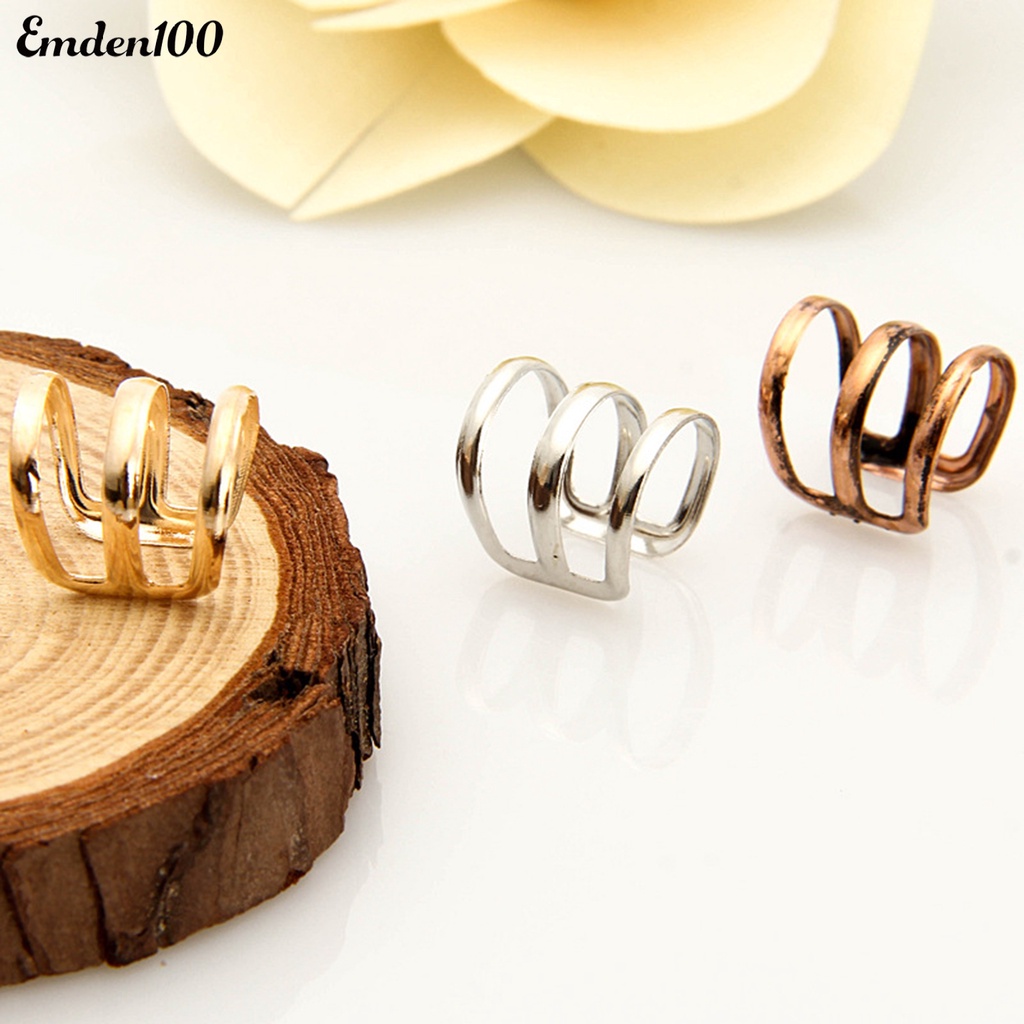 1 Chiếc Nhẫn Đeo Vành Tai 3 Ngón Thời Trang Cho Nữ