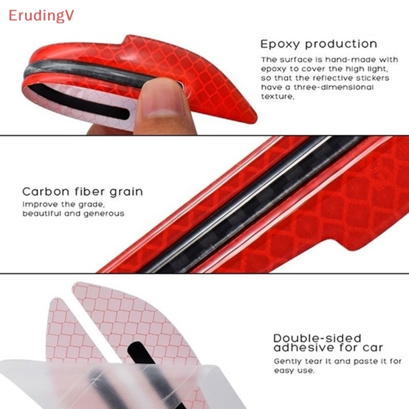 Bộ 2 Miếng Dán Phản Quang Cảnh Báo Không Để Lại Dấu Vết Cho Gương Chiếu Hậu Xe Hơi