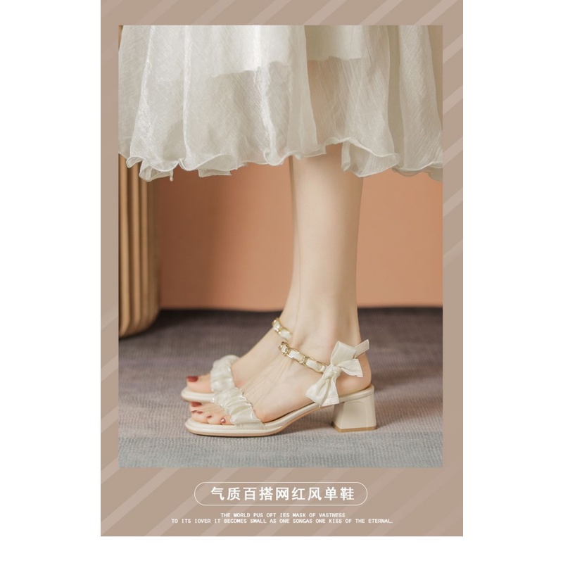 Giày Cao Gót Sandal Mùa Hè Kiểu Dáng Mới Cho Nữ