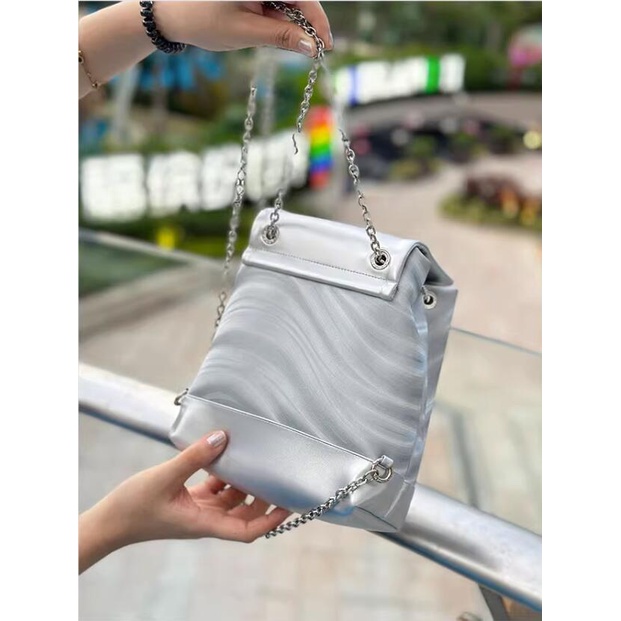 Ba Lô Da Phối Dây Xích Y2K Thời Trang Cá Tính Trẻ Trung