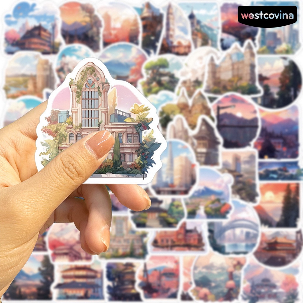 [WSTN] [WSTN]✎Bộ 50 Miếng Dán Họa Tiết Hoạt Hình Chống Thấm Nước Trang Trí Sổ Tay / Điện Thoại /