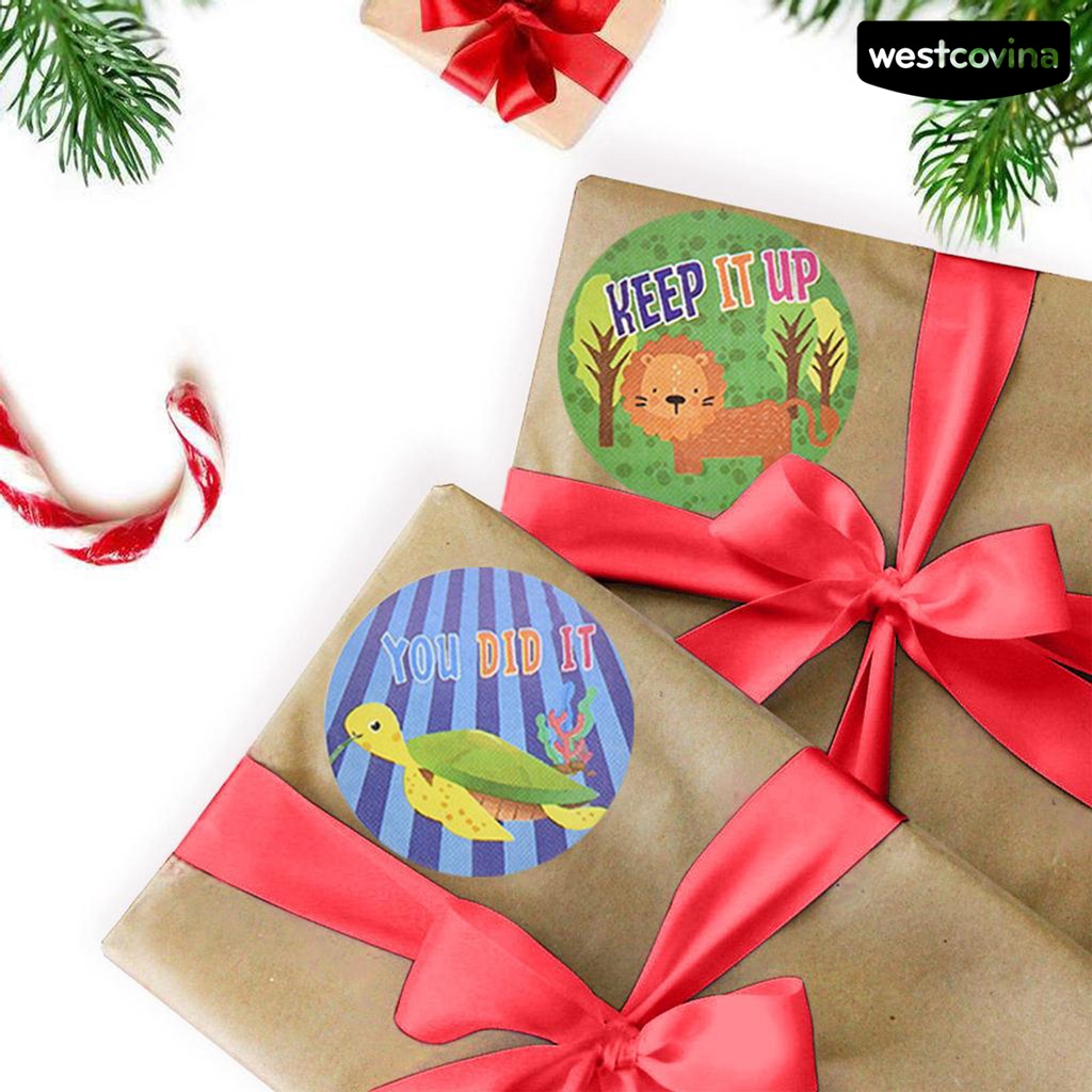 [WSTN]✎1 Cuộn Miếng Dán Hình Động Vật Hoạt Hình Tự Dính Trang Trí Đa Ứng Dụng