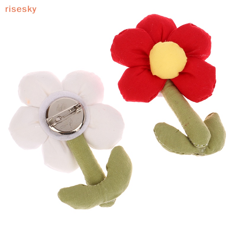 Kẹp Tóc Hình Hoa Năm Cánh Bằng Vải Cotton Phối Lông Dễ Thương