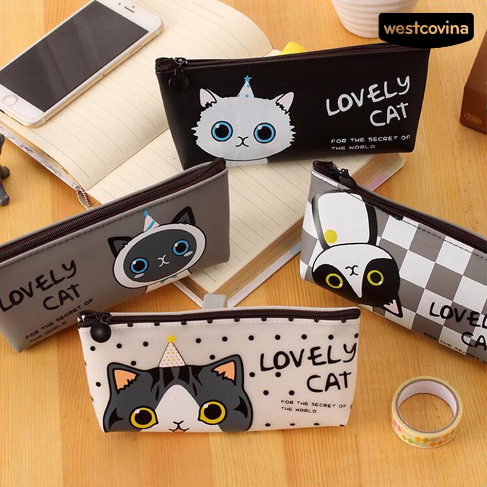 [WSTN]✎Túi Đựng Bút Chì / Đồ Trang Điểm Chống Thấm Nước In Hoạt Hình Dễ Thương Cho Bé